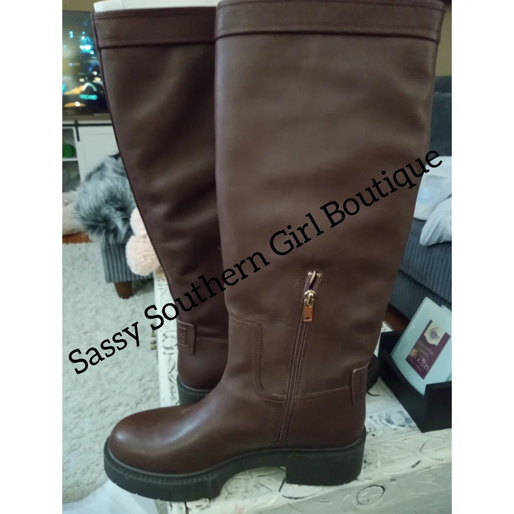 🆕⭐ COACH brown chunky sole boots